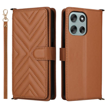 Multifunctional 6-Card Slots Leather Phone Case with Wrist Strap, For Motorola Moto G Max / G87 / G77 / G67 5G, For Motorola Moto X70 Air Pro 5G / Signature, For Motorola Moto G17 / G17 Power 4G, For Motorola Moto G67 Power / G57 Power                 ...