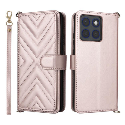 Multifunctional 6-Card Slots Leather Phone Case with Wrist Strap, For Motorola Moto G Max / G87 / G77 / G67 5G, For Motorola Moto X70 Air Pro 5G / Signature, For Motorola Moto G17 / G17 Power 4G, For Motorola Moto G67 Power / G57 Power                 ...