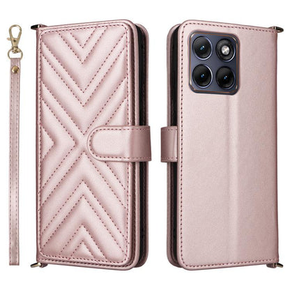 Multifunctional 6-Card Slots Leather Phone Case with Wrist Strap, For Motorola Moto G Max / G87 / G77 / G67 5G, For Motorola Moto X70 Air Pro 5G / Signature, For Motorola Moto G17 / G17 Power 4G, For Motorola Moto G67 Power / G57 Power                 ...