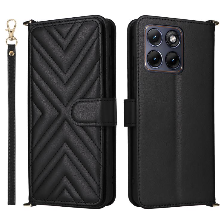Multifunctional 6-Card Slots Leather Phone Case with Wrist Strap, For Motorola Moto G Max / G87 / G77 / G67 5G, For Motorola Moto X70 Air Pro 5G / Signature, For Motorola Moto G17 / G17 Power 4G, For Motorola Moto G67 Power / G57 Power                 ...