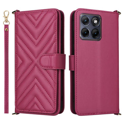 Multifunctional 6-Card Slots Leather Phone Case with Wrist Strap, For Motorola Moto G Max / G87 / G77 / G67 5G, For Motorola Moto X70 Air Pro 5G / Signature, For Motorola Moto G17 / G17 Power 4G, For Motorola Moto G67 Power / G57 Power                 ...