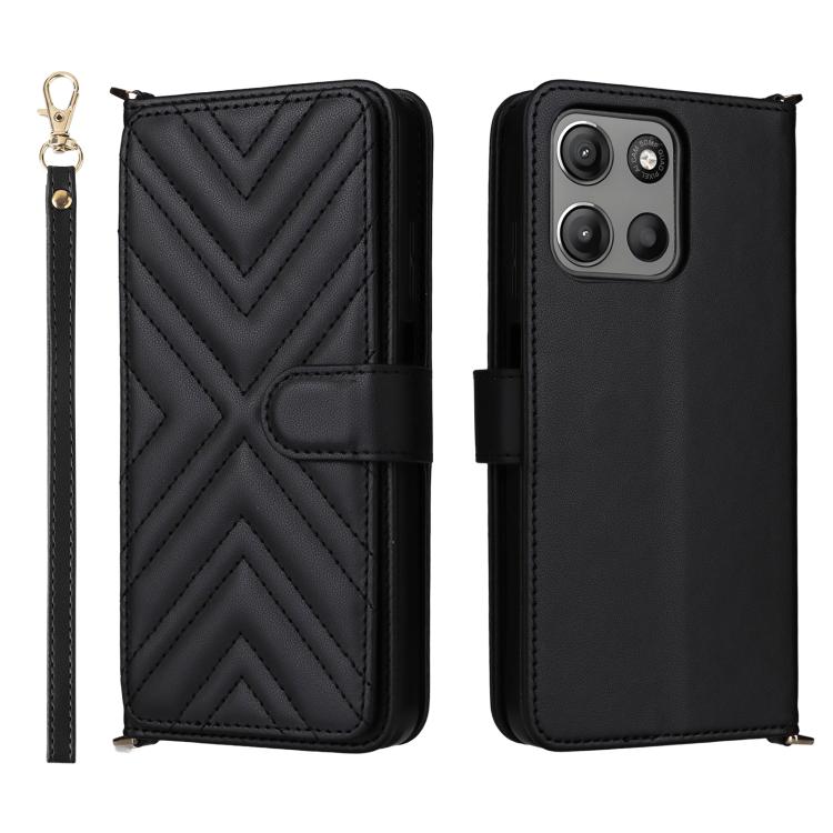 Multifunctional 6-Card Slots Leather Phone Case with Wrist Strap, For Motorola Moto G Max / G87 / G77 / G67 5G, For Motorola Moto X70 Air Pro 5G / Signature, For Motorola Moto G17 / G17 Power 4G, For Motorola Moto G67 Power / G57 Power                 ...