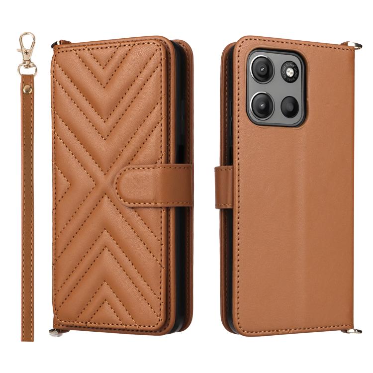 Multifunctional 6-Card Slots Leather Phone Case with Wrist Strap, For Motorola Moto G Max / G87 / G77 / G67 5G, For Motorola Moto X70 Air Pro 5G / Signature, For Motorola Moto G17 / G17 Power 4G, For Motorola Moto G67 Power / G57 Power                 ...