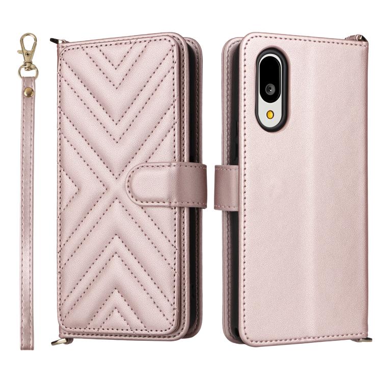 Multifunctional 6-Card Slots Leather Phone Case with Wrist Strap, For Sharp Aquos Sense10, For Sharp Aquos R10 / R9, For Sharp Aquos wish5, For Sharp Basio Active3, For Sharp Aquos Sense9, For Sharp Aquos wish4