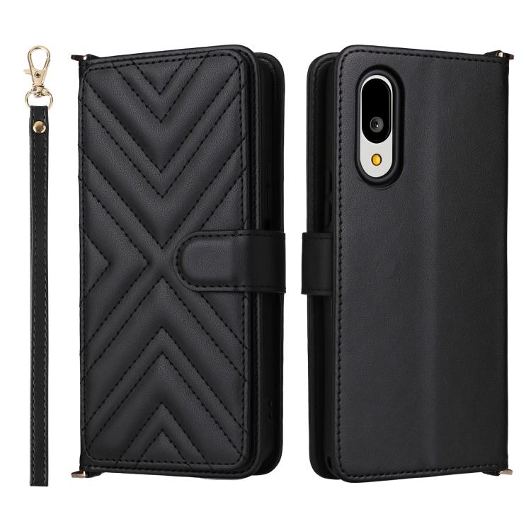 Multifunctional 6-Card Slots Leather Phone Case with Wrist Strap, For Sharp Aquos Sense10, For Sharp Aquos R10 / R9, For Sharp Aquos wish5, For Sharp Basio Active3, For Sharp Aquos Sense9, For Sharp Aquos wish4