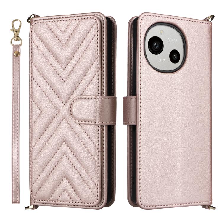Multifunctional 6-Card Slots Leather Phone Case with Wrist Strap, For Sharp Aquos Sense10, For Sharp Aquos R10 / R9, For Sharp Aquos wish5, For Sharp Basio Active3, For Sharp Aquos Sense9, For Sharp Aquos wish4