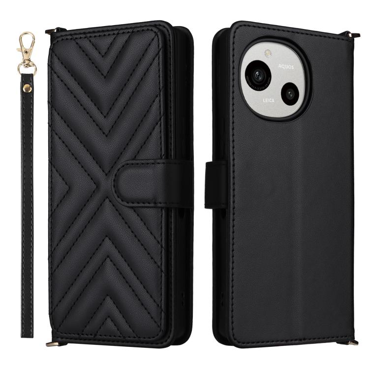 Multifunctional 6-Card Slots Leather Phone Case with Wrist Strap, For Sharp Aquos Sense10, For Sharp Aquos R10 / R9, For Sharp Aquos wish5, For Sharp Basio Active3, For Sharp Aquos Sense9, For Sharp Aquos wish4