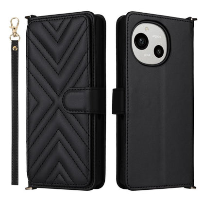 Multifunctional 6-Card Slots Leather Phone Case with Wrist Strap, For Sharp Aquos Sense10, For Sharp Aquos R10 / R9, For Sharp Aquos wish5, For Sharp Basio Active3, For Sharp Aquos Sense9, For Sharp Aquos wish4