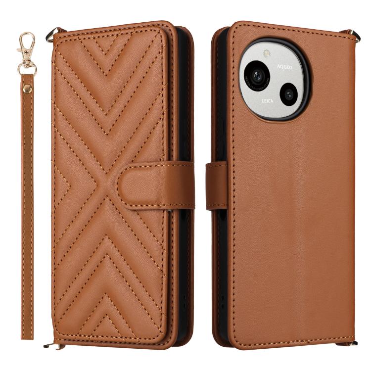Multifunctional 6-Card Slots Leather Phone Case with Wrist Strap, For Sharp Aquos Sense10, For Sharp Aquos R10 / R9, For Sharp Aquos wish5, For Sharp Basio Active3, For Sharp Aquos Sense9, For Sharp Aquos wish4
