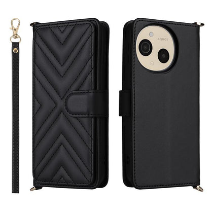 Multifunctional 6-Card Slots Leather Phone Case with Wrist Strap, For Sharp Aquos Sense10, For Sharp Aquos R10 / R9, For Sharp Aquos wish5, For Sharp Basio Active3, For Sharp Aquos Sense9, For Sharp Aquos wish4