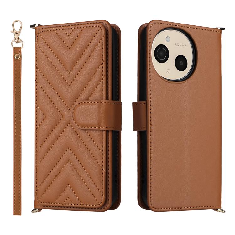 Multifunctional 6-Card Slots Leather Phone Case with Wrist Strap, For Sharp Aquos Sense10, For Sharp Aquos R10 / R9, For Sharp Aquos wish5, For Sharp Basio Active3, For Sharp Aquos Sense9, For Sharp Aquos wish4