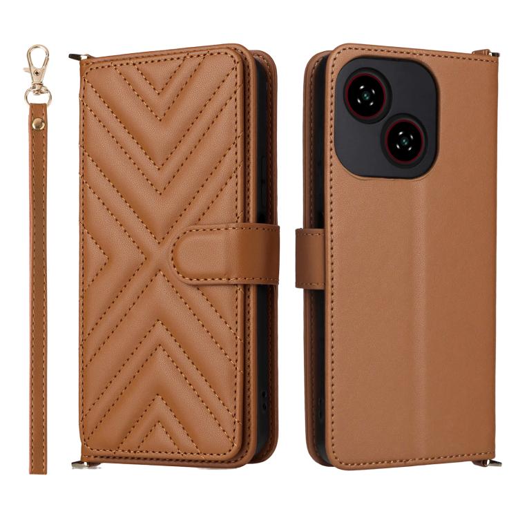 Multifunctional 6-Card Slots Leather Phone Case with Wrist Strap, For ZTE nubia P9 Pro 5G / Optus X Pro 2 5G, For ZTE Blade V80 Pro / V80 Vita, For ZTE Optus X Value 5G, For ZTE nubia RedMagic 11 Air, For ZTE nubia V80 Max                              ...