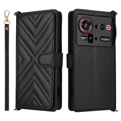 Multifunctional 6-Card Slots Leather Phone Case with Wrist Strap, For ZTE nubia P9 Pro 5G / Optus X Pro 2 5G, For ZTE Blade V80 Pro / V80 Vita, For ZTE Optus X Value 5G, For ZTE nubia RedMagic 11 Air, For ZTE nubia V80 Max                              ...