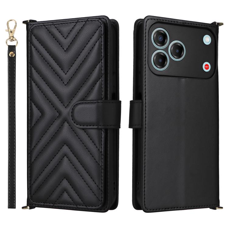 Multifunctional 6-Card Slots Leather Phone Case with Wrist Strap, For ZTE nubia P9 Pro 5G / Optus X Pro 2 5G, For ZTE Blade V80 Pro / V80 Vita, For ZTE Optus X Value 5G, For ZTE nubia RedMagic 11 Air, For ZTE nubia V80 Max                              ...