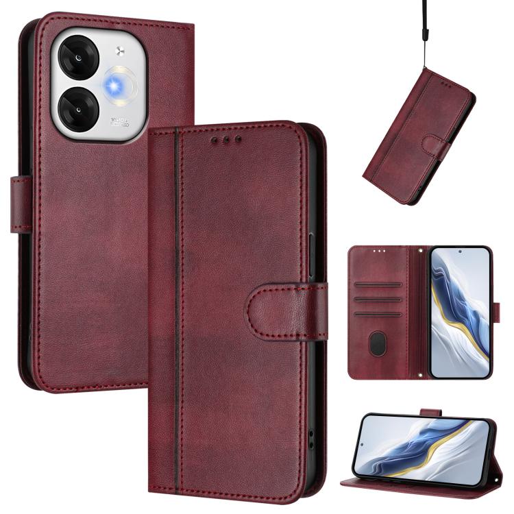 Line Splicing Buckle Retro Leather Phone Case, For itel A200 4G / A200+ 4G, For itel A95 5G, For itel A90 4G, For itel City 100, For itel A58 Lite / A49 Play, For itel P55T 4G / Tecno Spark Go 2024, For itel Power 70, For itel S25 Ultra 4G             ...
