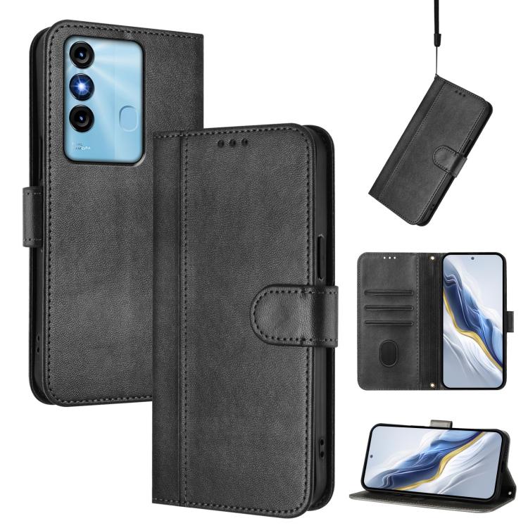 Line Splicing Buckle Retro Leather Phone Case, For itel S23, For itel S18 / Vision 5, For itel P40, For itel P38, For itel S17 / Vision 3, For itel A48