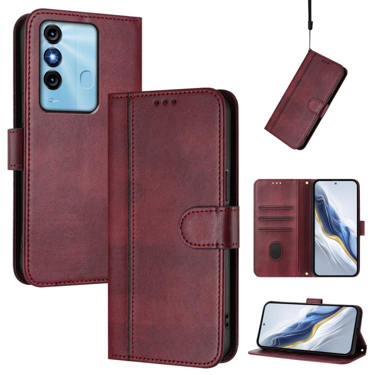 Line Splicing Buckle Retro Leather Phone Case, For itel S23, For itel S18 / Vision 5, For itel P40, For itel P38, For itel S17 / Vision 3, For itel A48