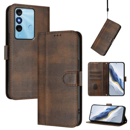 Line Splicing Buckle Retro Leather Phone Case, For itel S23, For itel S18 / Vision 5, For itel P40, For itel P38, For itel S17 / Vision 3, For itel A48