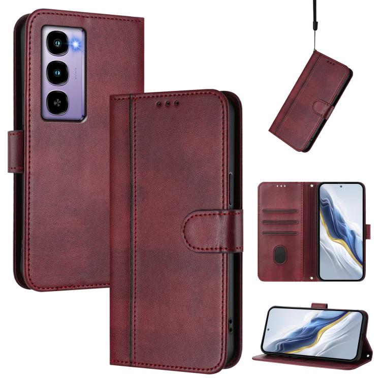Line Splicing Buckle Retro Leather Phone Case, For itel A200 4G / A200+ 4G, For itel A95 5G, For itel A90 4G, For itel City 100, For itel A58 Lite / A49 Play, For itel P55T 4G / Tecno Spark Go 2024, For itel Power 70, For itel S25 Ultra 4G             ...