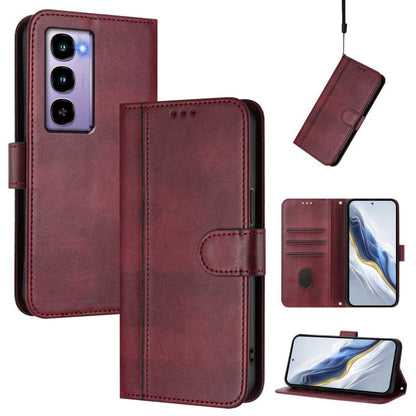 Line Splicing Buckle Retro Leather Phone Case, For itel A200 4G / A200+ 4G, For itel A95 5G, For itel A90 4G, For itel City 100, For itel A58 Lite / A49 Play, For itel P55T 4G / Tecno Spark Go 2024, For itel Power 70, For itel S25 Ultra 4G             ...