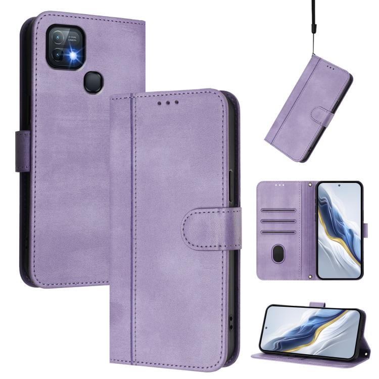 Line Splicing Buckle Retro Leather Phone Case, For Infinix Hot 20 Play, For Infinix Hot 20 4G, For Infinix Zero 20, For Infinix Note 12 4G / Note 12 Pro 4G, For Infinix Note 12 Pro 5G, For Infinix Hot 12 Play, For Infinix Smart 6 / 6 HD                ...