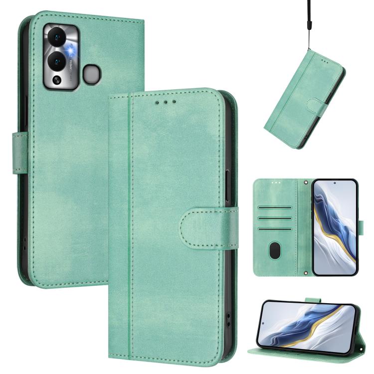 Line Splicing Buckle Retro Leather Phone Case, For Infinix Hot 20 Play, For Infinix Hot 20 4G, For Infinix Zero 20, For Infinix Note 12 4G / Note 12 Pro 4G, For Infinix Note 12 Pro 5G, For Infinix Hot 12 Play, For Infinix Smart 6 / 6 HD                ...