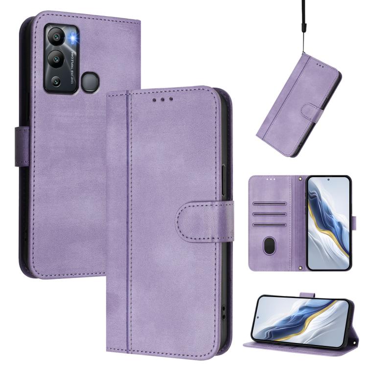 Line Splicing Buckle Retro Leather Phone Case, For Infinix Hot 30 Play 4G / Hot 30 Play NFC, For Infinix Smart 7 Plus / 7 HD / 7 India, For Infinix Note 30 4G / 5G, For Infinix Note 30 Pro 4G, For Infinix Note 30 VIP, For Infinix Hot 30i               ...