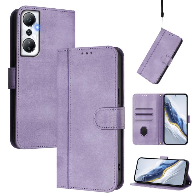 Line Splicing Buckle Retro Leather Phone Case, For Infinix Hot 20 Play, For Infinix Hot 20 4G, For Infinix Zero 20, For Infinix Note 12 4G / Note 12 Pro 4G, For Infinix Note 12 Pro 5G, For Infinix Hot 12 Play, For Infinix Smart 6 / 6 HD                ...
