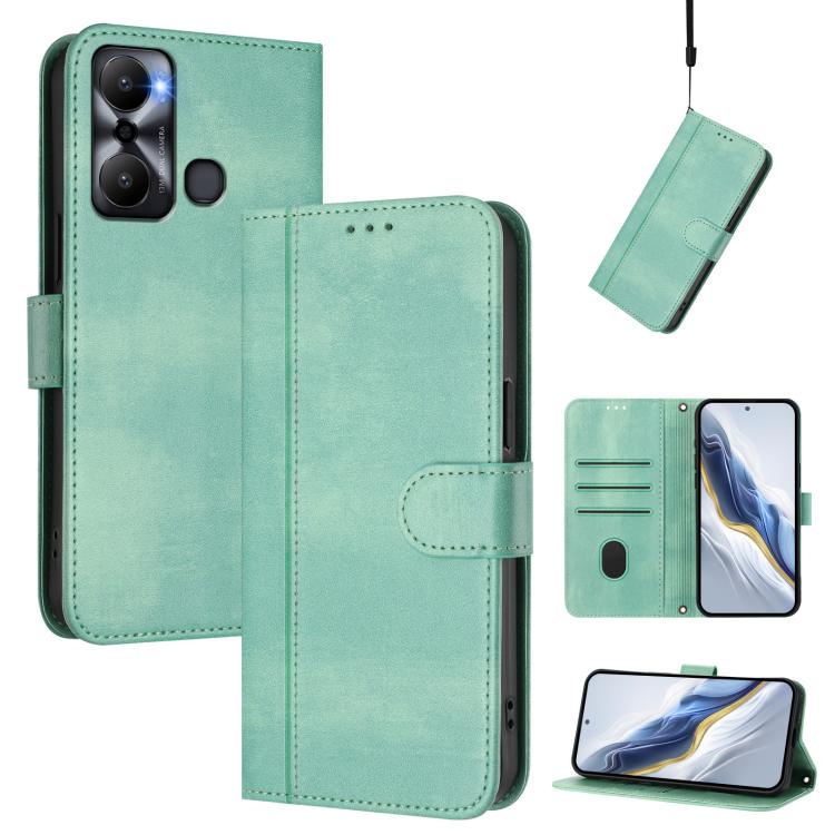 Line Splicing Buckle Retro Leather Phone Case, For Infinix Hot 20 Play, For Infinix Hot 20 4G, For Infinix Zero 20, For Infinix Note 12 4G / Note 12 Pro 4G, For Infinix Note 12 Pro 5G, For Infinix Hot 12 Play, For Infinix Smart 6 / 6 HD                ...
