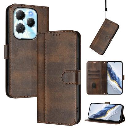 Line Splicing Buckle Retro Leather Phone Case, For Infinix Hot 50 5G, For Infinix Zero 40 4G / 5G, For Infinix Note 40X 5G, For Infinix Note 40 5G, For Infinix GT 20 Pro 5G, For Infinix Note 40 Pro 4G / 5G / 40 Pro+ 5G, For Infinix Note 40 4G          ...