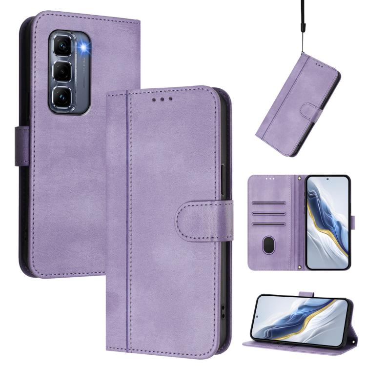 Line Splicing Buckle Retro Leather Phone Case, For Infinix GT 50 Pro 5G, For Infinix Note Edge 5G Global, For Infinix Smart 20 4G / X6840, For Infinix Note 60 5G / Note 60 Pro 5G, For Infinix Smart 10 Plus, For Infinix GT 30 Pro, For Infinix Note 50s  ...