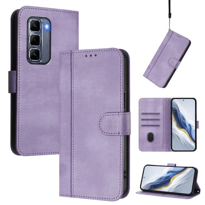 Line Splicing Buckle Retro Leather Phone Case, For Infinix GT 50 Pro 5G, For Infinix Note Edge 5G Global, For Infinix Smart 20 4G / X6840, For Infinix Note 60 5G / Note 60 Pro 5G, For Infinix Smart 10 Plus, For Infinix GT 30 Pro, For Infinix Note 50s  ...
