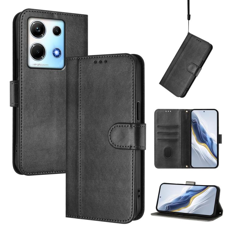 Line Splicing Buckle Retro Leather Phone Case, For Infinix Hot 30 Play 4G / Hot 30 Play NFC, For Infinix Smart 7 Plus / 7 HD / 7 India, For Infinix Note 30 4G / 5G, For Infinix Note 30 Pro 4G, For Infinix Note 30 VIP, For Infinix Hot 30i               ...