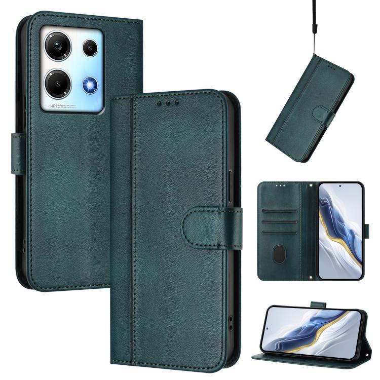 Line Splicing Buckle Retro Leather Phone Case, For Infinix Hot 30 Play 4G / Hot 30 Play NFC, For Infinix Smart 7 Plus / 7 HD / 7 India, For Infinix Note 30 4G / 5G, For Infinix Note 30 Pro 4G, For Infinix Note 30 VIP, For Infinix Hot 30i               ...