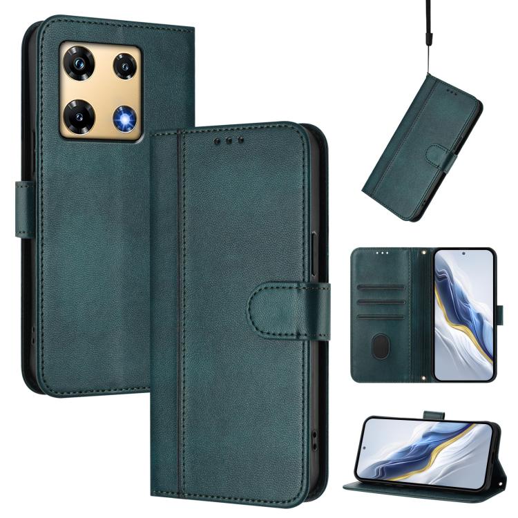 Line Splicing Buckle Retro Leather Phone Case, For Infinix Hot 30 Play 4G / Hot 30 Play NFC, For Infinix Smart 7 Plus / 7 HD / 7 India, For Infinix Note 30 4G / 5G, For Infinix Note 30 Pro 4G, For Infinix Note 30 VIP, For Infinix Hot 30i               ...