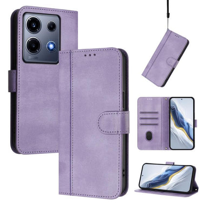 Line Splicing Buckle Retro Leather Phone Case, For Infinix Hot 30 Play 4G / Hot 30 Play NFC, For Infinix Smart 7 Plus / 7 HD / 7 India, For Infinix Note 30 4G / 5G, For Infinix Note 30 Pro 4G, For Infinix Note 30 VIP, For Infinix Hot 30i               ...