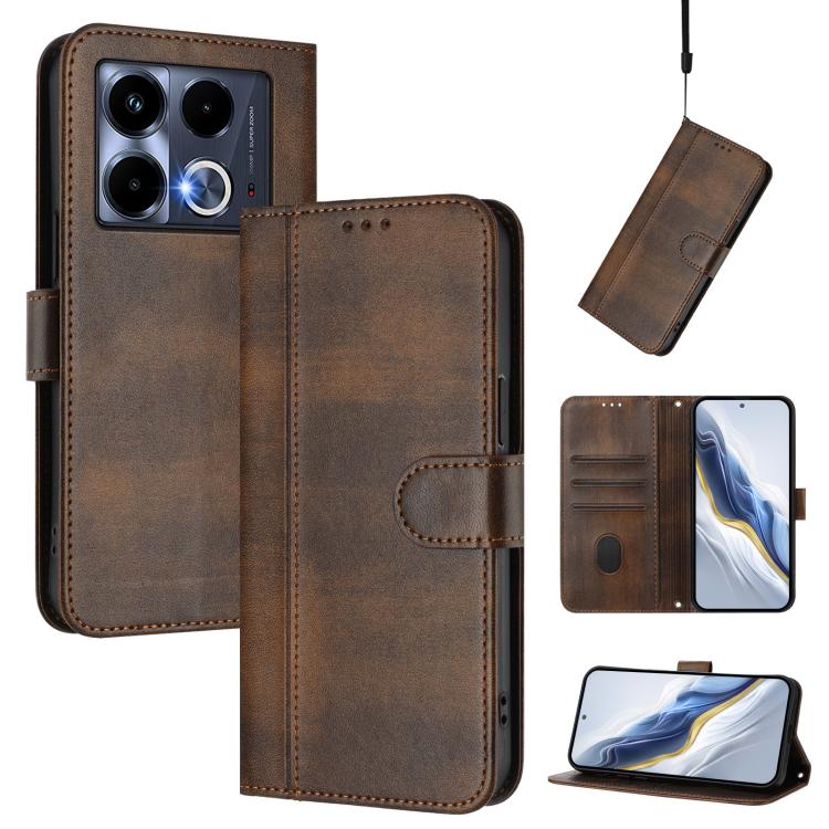 Line Splicing Buckle Retro Leather Phone Case, For Infinix Hot 50 5G, For Infinix Zero 40 4G / 5G, For Infinix Note 40X 5G, For Infinix Note 40 5G, For Infinix GT 20 Pro 5G, For Infinix Note 40 Pro 4G / 5G / 40 Pro+ 5G, For Infinix Note 40 4G          ...