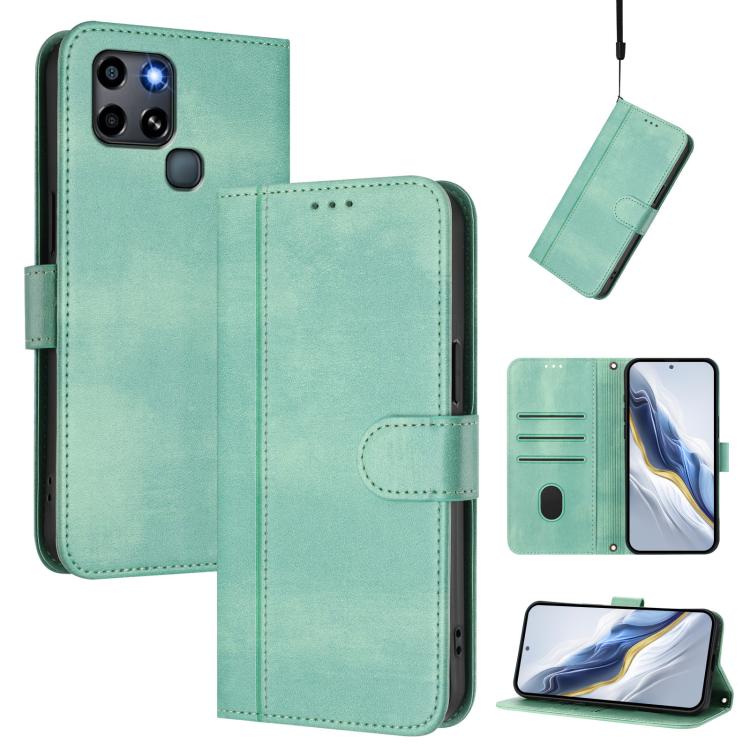 Line Splicing Buckle Retro Leather Phone Case, For Infinix Hot 20 Play, For Infinix Hot 20 4G, For Infinix Zero 20, For Infinix Note 12 4G / Note 12 Pro 4G, For Infinix Note 12 Pro 5G, For Infinix Hot 12 Play, For Infinix Smart 6 / 6 HD                ...