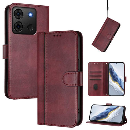 Line Splicing Buckle Retro Leather Phone Case, For Infinix Hot 30 Play 4G / Hot 30 Play NFC, For Infinix Smart 7 Plus / 7 HD / 7 India, For Infinix Note 30 4G / 5G, For Infinix Note 30 Pro 4G, For Infinix Note 30 VIP, For Infinix Hot 30i               ...