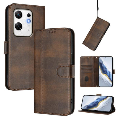 Line Splicing Buckle Retro Leather Phone Case, For Infinix Hot 50 5G, For Infinix Zero 40 4G / 5G, For Infinix Note 40X 5G, For Infinix Note 40 5G, For Infinix GT 20 Pro 5G, For Infinix Note 40 Pro 4G / 5G / 40 Pro+ 5G, For Infinix Note 40 4G          ...