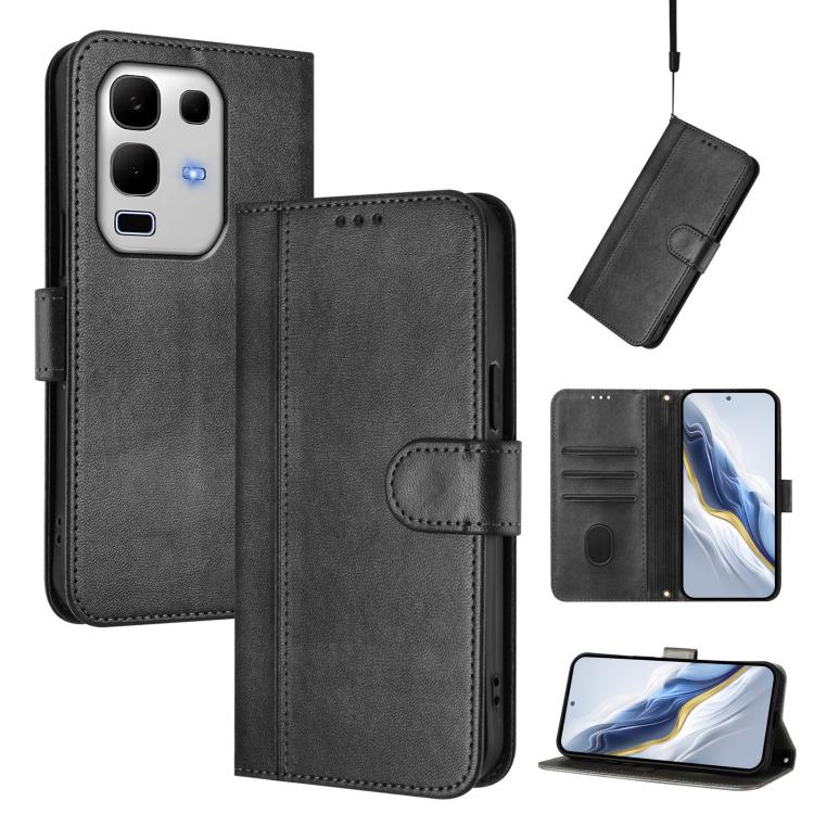 Line Splicing Buckle Retro Leather Phone Case, For Infinix GT 50 Pro 5G, For Infinix Note Edge 5G Global, For Infinix Smart 20 4G / X6840, For Infinix Note 60 5G / Note 60 Pro 5G, For Infinix Smart 10 Plus, For Infinix GT 30 Pro, For Infinix Note 50s  ...