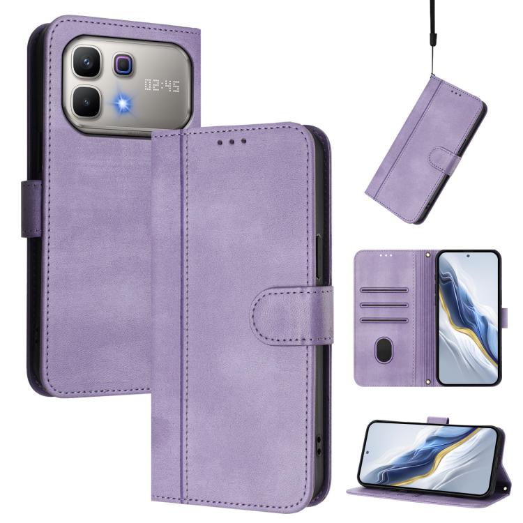 Line Splicing Buckle Retro Leather Phone Case, For Infinix GT 50 Pro 5G, For Infinix Note Edge 5G Global, For Infinix Smart 20 4G / X6840, For Infinix Note 60 5G / Note 60 Pro 5G, For Infinix Smart 10 Plus, For Infinix GT 30 Pro, For Infinix Note 50s  ...