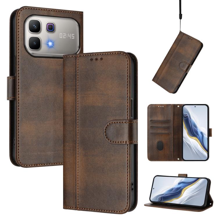 Line Splicing Buckle Retro Leather Phone Case, For Infinix GT 50 Pro 5G, For Infinix Note Edge 5G Global, For Infinix Smart 20 4G / X6840, For Infinix Note 60 5G / Note 60 Pro 5G, For Infinix Smart 10 Plus, For Infinix GT 30 Pro, For Infinix Note 50s  ...