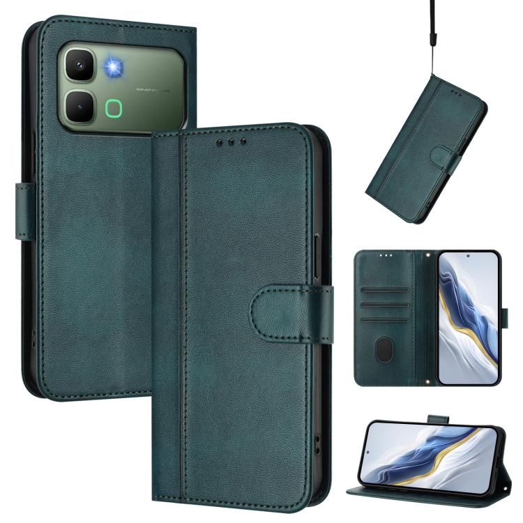 Line Splicing Buckle Retro Leather Phone Case, For Infinix GT 50 Pro 5G, For Infinix Note Edge 5G Global, For Infinix Smart 20 4G / X6840, For Infinix Note 60 5G / Note 60 Pro 5G, For Infinix Smart 10 Plus, For Infinix GT 30 Pro, For Infinix Note 50s  ...