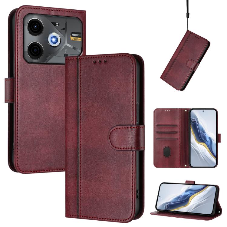 Line Splicing Buckle Retro Leather Phone Case, For Tecno Pova 6 Neo 5G / Spark 30 5G, For Tecno Spark 30 4G, For Tecno Spark Go 5G 2025 / Infinix Hot 60i, For Tecno Spark 30C 4G, For Tecno Spark 20 Pro 5G, For Tecno Pop 6C                              ...