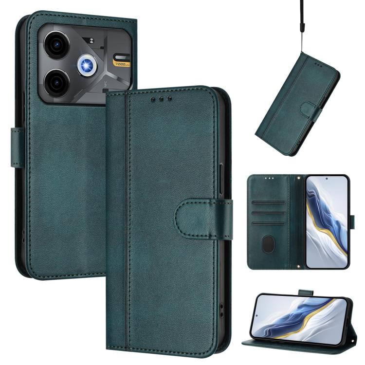 Line Splicing Buckle Retro Leather Phone Case, For Tecno Pova 6 Neo 5G / Spark 30 5G, For Tecno Spark 30 4G, For Tecno Spark Go 5G 2025 / Infinix Hot 60i, For Tecno Spark 30C 4G, For Tecno Spark 20 Pro 5G, For Tecno Pop 6C                              ...
