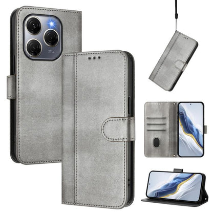 Line Splicing Buckle Retro Leather Phone Case, For Tecno Pova 6 Neo 5G / Spark 30 5G, For Tecno Spark 30 4G, For Tecno Spark Go 5G 2025 / Infinix Hot 60i, For Tecno Spark 30C 4G, For Tecno Spark 20 Pro 5G, For Tecno Pop 6C                              ...