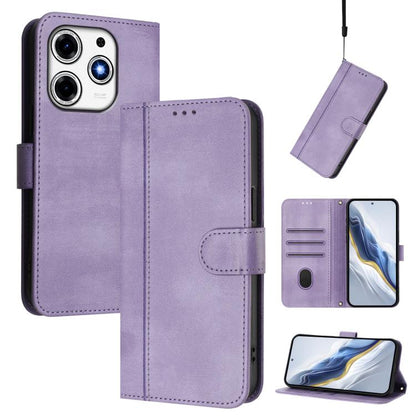 Line Splicing Buckle Retro Leather Phone Case, For Tecno Pova 6 Neo 5G / Spark 30 5G, For Tecno Spark 30 4G, For Tecno Spark Go 5G 2025 / Infinix Hot 60i, For Tecno Spark 30C 4G, For Tecno Spark 20 Pro 5G, For Tecno Pop 6C                              ...