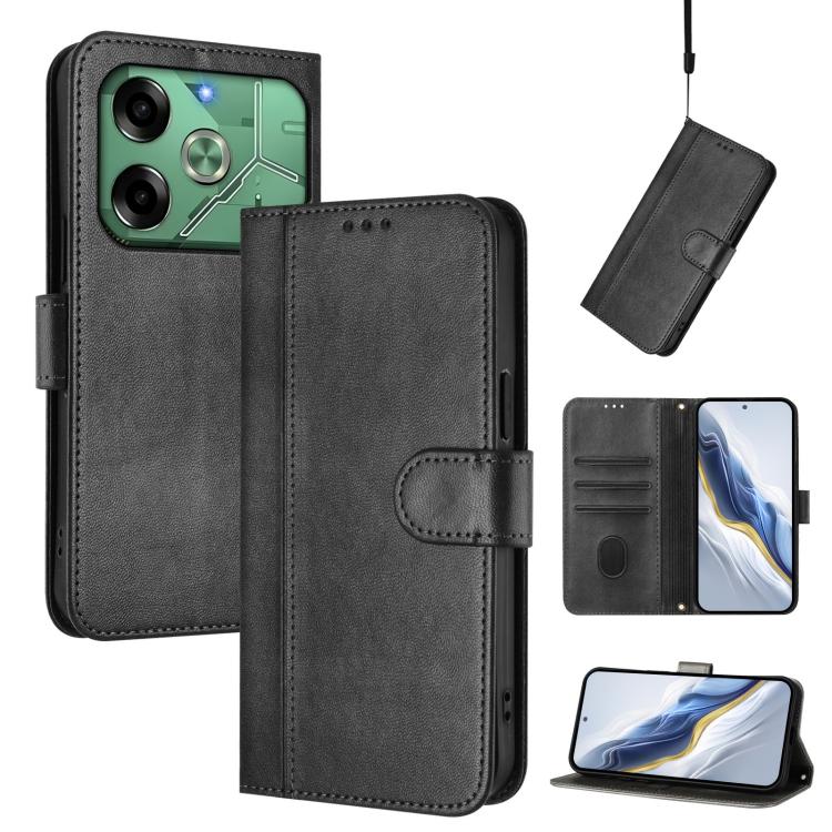 Line Splicing Buckle Retro Leather Phone Case, For Tecno Pova 6 Neo 5G / Spark 30 5G, For Tecno Spark 30 4G, For Tecno Spark Go 5G 2025 / Infinix Hot 60i, For Tecno Spark 30C 4G, For Tecno Spark 20 Pro 5G, For Tecno Pop 6C                              ...