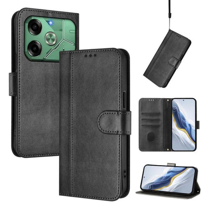 Line Splicing Buckle Retro Leather Phone Case, For Tecno Pova 6 Neo 5G / Spark 30 5G, For Tecno Spark 30 4G, For Tecno Spark Go 5G 2025 / Infinix Hot 60i, For Tecno Spark 30C 4G, For Tecno Spark 20 Pro 5G, For Tecno Pop 6C                              ...